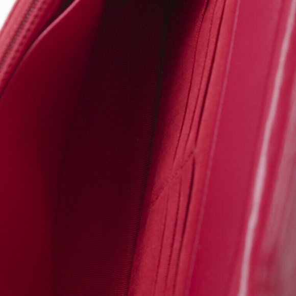 Wallet on Chain WOC Red Quilted Lambskin Leather CC Crossbody Bag - Picture 5 of 7